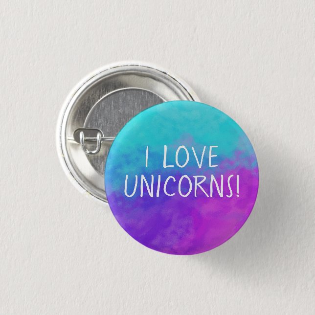 I Liebe Unicorns Button (Vorne & Hinten)
