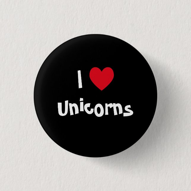 I Liebe Unicorns Button (Vorderseite)