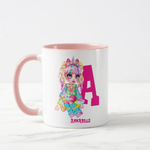 I Liebe Unicorns Kawaii Chibi Girl Tasse