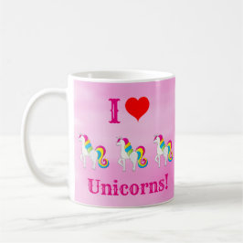 I Liebe Unicorns Niedlich Pink Girly Kaffeetasse