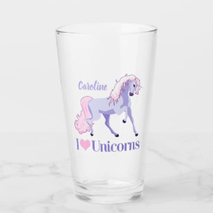 I Liebe Unicorns Niedliches Einhorn Glas