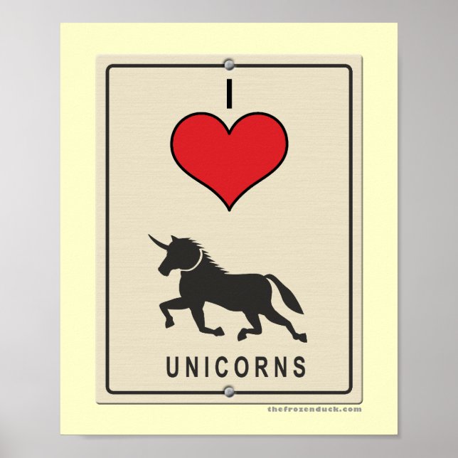I Liebe Unicorns Poster (Vorne)