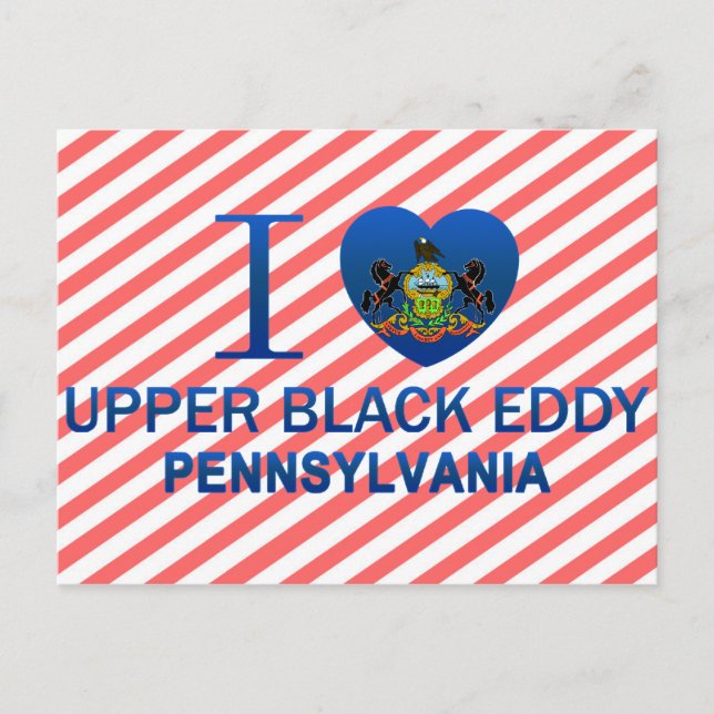 I Liebe Upper Black Eddy, PA Postkarte (Vorderseite)