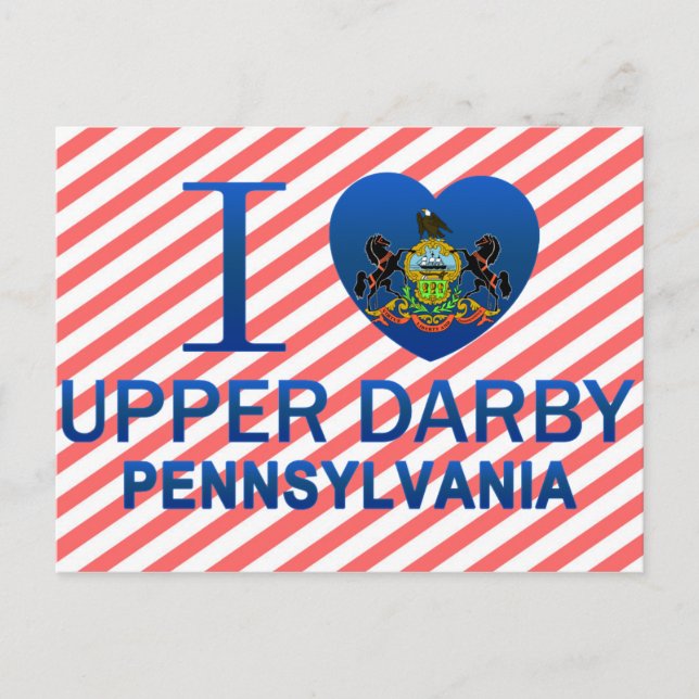 I Liebe Upper Darby, PA Postkarte (Vorderseite)