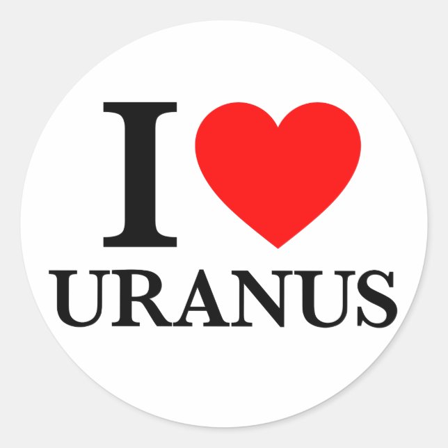 I Liebe Uranus Runder Aufkleber (Vorderseite)