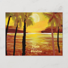 I Liebe Urlaub Sunset Ocean PalmTrees Postkarte