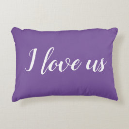 "I Liebe us" auf dem Hübschen Lila Akzent Pillow Dekokissen