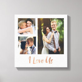 I Liebe Us Rose Gold Script Hochzeitsrate Leinwand