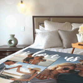 I Liebe us Script Foto Blau und Weiß Fleecedecke