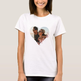 I Liebe us Script Foto Heart Pink T-Shirt