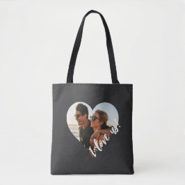 I Liebe us Script Heart Foto Black Tasche