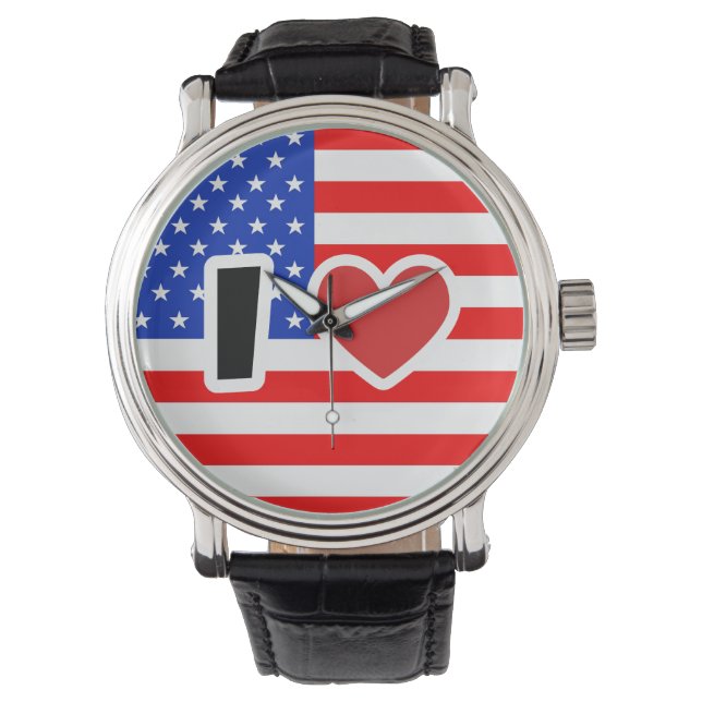 I LIEBE USA ARMBANDUHR (Vorderseite)