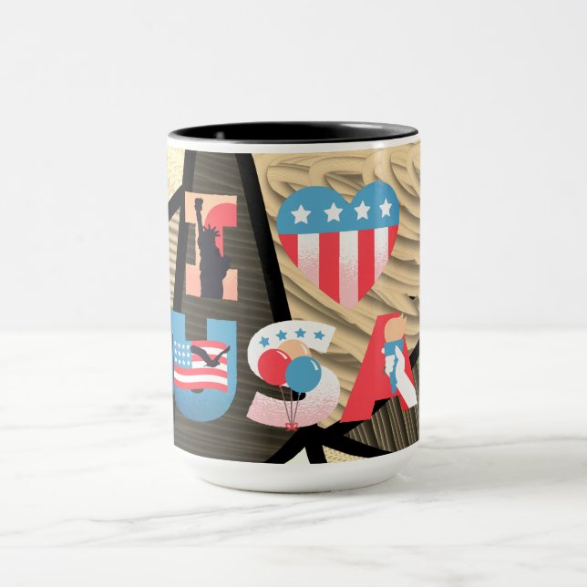 I LIEBE USA Design Tasse (Zentrum)