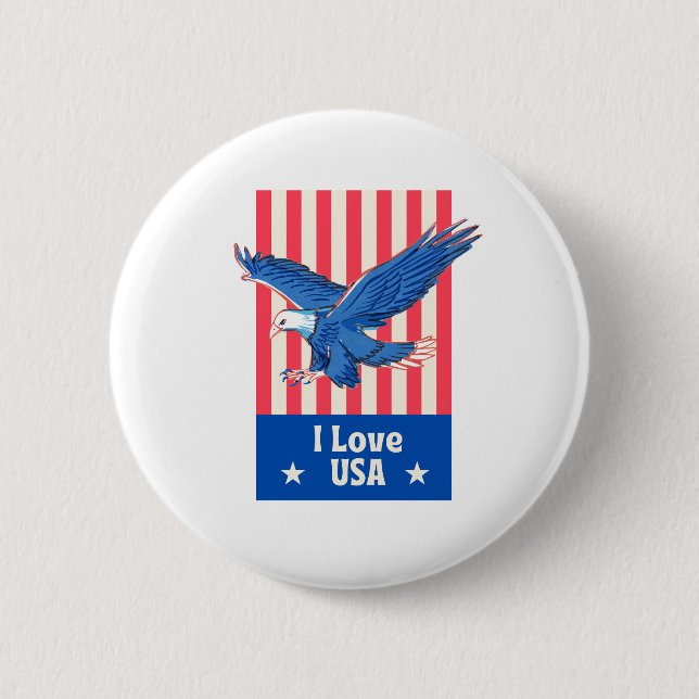 "I Liebe USA" Eagle Flag Design Button (Vorderseite)