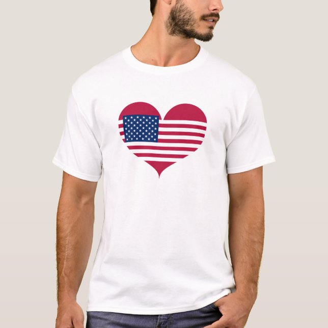 I Liebe USA-Flagge T-Shirt (Vorderseite)