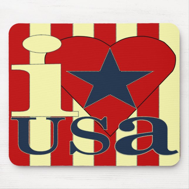 I Liebe USA Mouse Pad Mousepad (Vorne)
