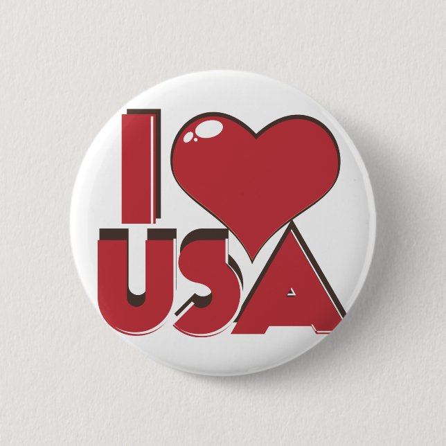 I Liebe USA Retro 80er Button (Vorderseite)