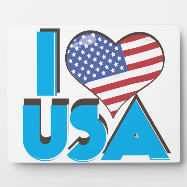 I Liebe USA Retro 80er Fotoplatte (Vorderseite)