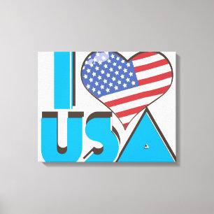 I Liebe USA Retro 80er Leinwanddruck