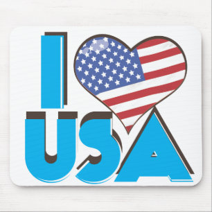I Liebe USA Retro 80er Mousepad