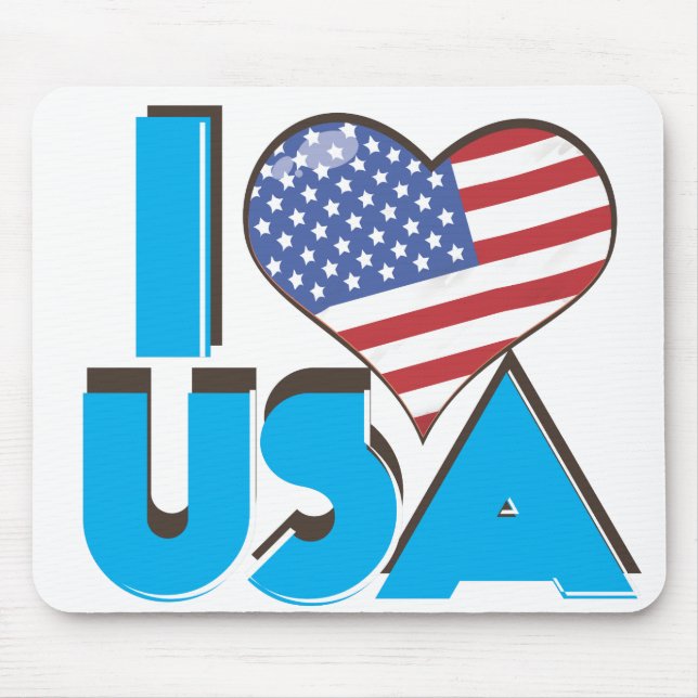 I Liebe USA Retro 80er Mousepad (Vorne)