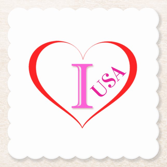 I LIEBE USA UNTERSETZER (Vorderseite)