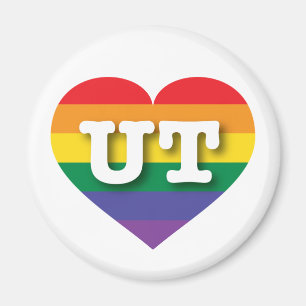 I Liebe Utah Rainbow Heart Magnet