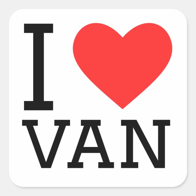 I Liebe van Quadratischer Aufkleber (Vorderseite)