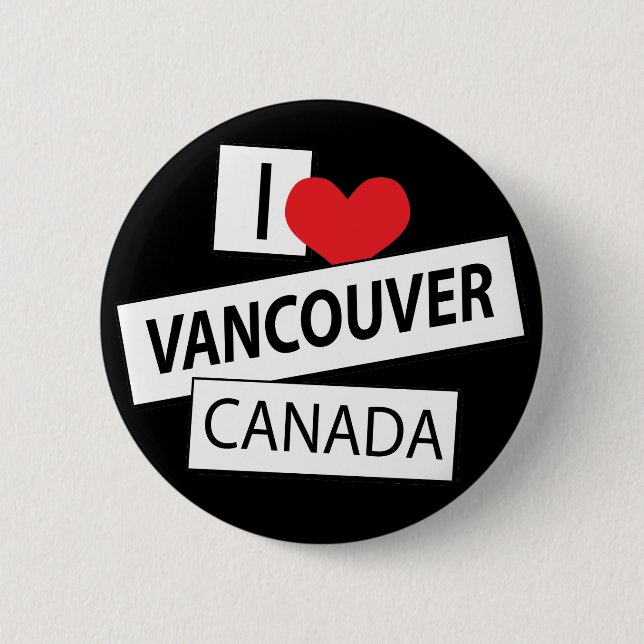 I Liebe Vancouver Kanada Button (Vorderseite)