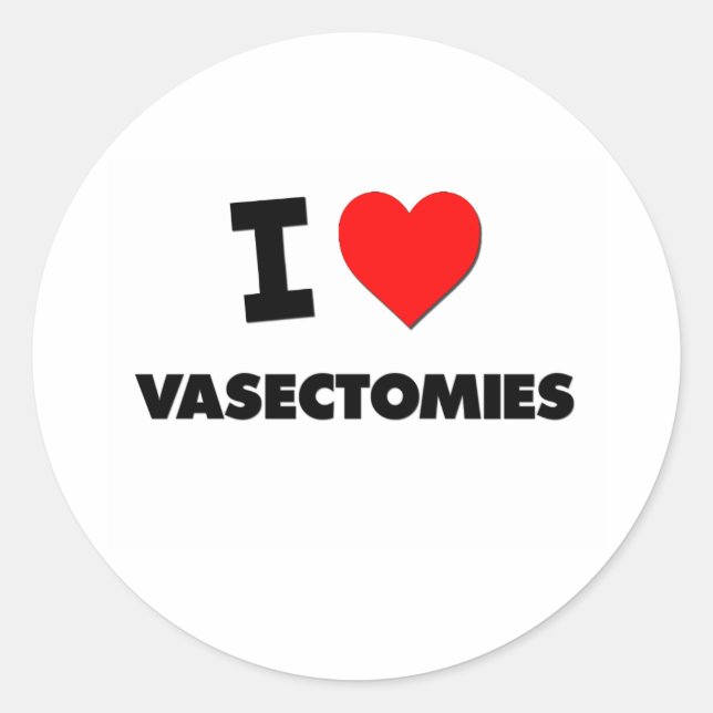 I Liebe Vasektomien Runder Aufkleber (Vorderseite)