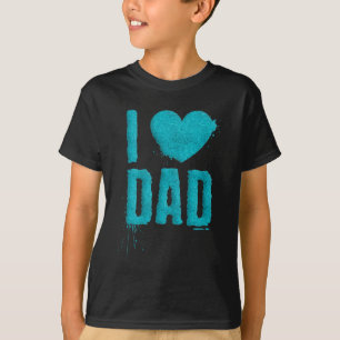 I Liebe Vater Aquamariner Glitzer Typografie   SHI T-Shirt