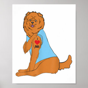 I Liebe Vater - Hund Herz Tattoo Chow _1 Poster
