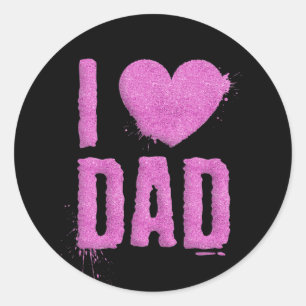 I Liebe Vater Rosa Glitzer Typografie Aufkleber
