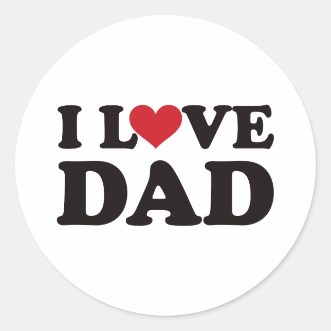 I LIEBE VATER RUNDER AUFKLEBER (Vorderseite)