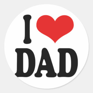 I LIEBE VATER RUNDER AUFKLEBER