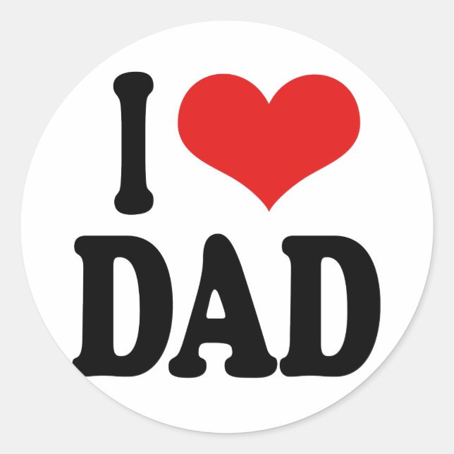I LIEBE VATER RUNDER AUFKLEBER (Vorderseite)