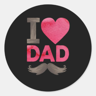 I LIEBE VATER RUNDER AUFKLEBER