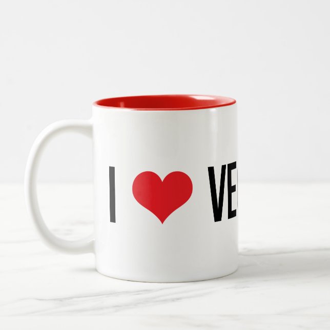 I Liebe-vegane Jungen Zweifarbige Tasse (Links)