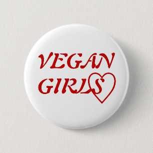 I Liebe-vegane Mädchen Button