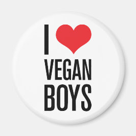 I Liebe Veganer Jungen Magnet