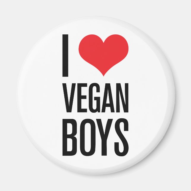 I Liebe Veganer Jungen Magnet (Vorne)