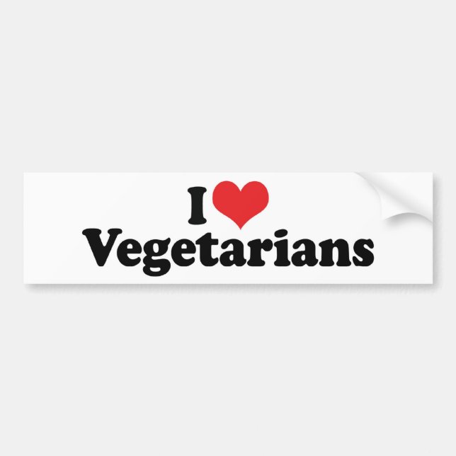 I Liebe Vegetarier Autoaufkleber (Vorne)