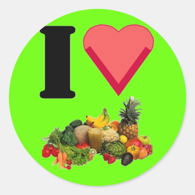 I Liebe Veggies Aufkleber (Vorderseite)