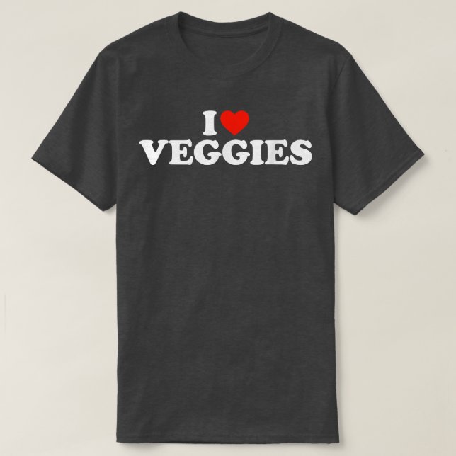 I Liebe Veggies Funny Vegetarian I Liebe Veggies T-Shirt (Design vorne)
