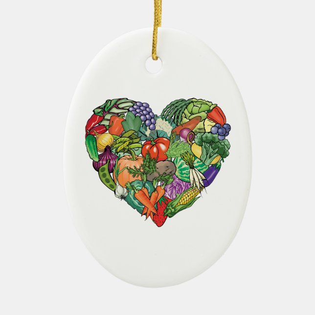 I Liebe Veggies Keramik Ornament (Vorne)