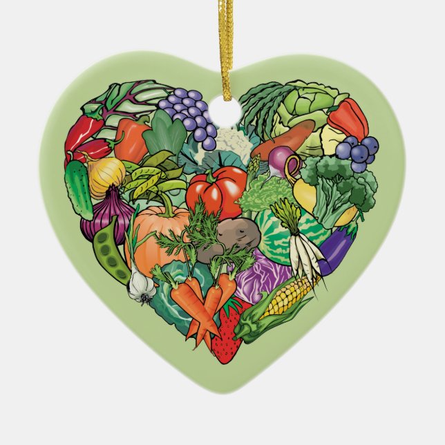 I Liebe Veggies Keramik Ornament (Vorne)