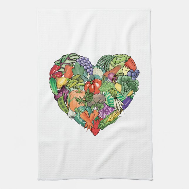 I Liebe Veggies Küchentuch (Vertikal)