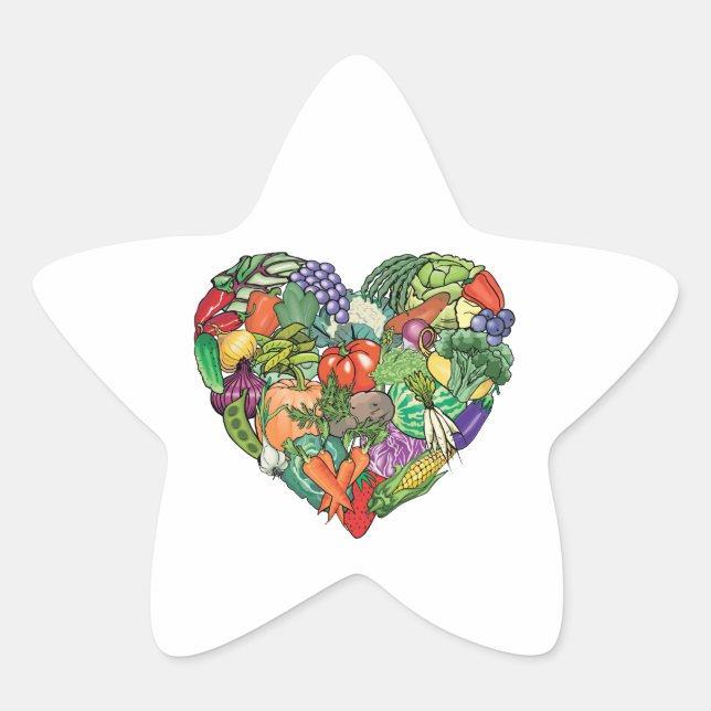 I Liebe Veggies Stern-Aufkleber (Vorderseite)