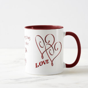 I Liebe verflochten sich Sie rote Tasse