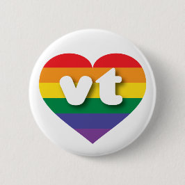 I Liebe Vermont Rainbow Heart Button
